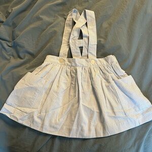 Girls seersucker skirt with suspenders
